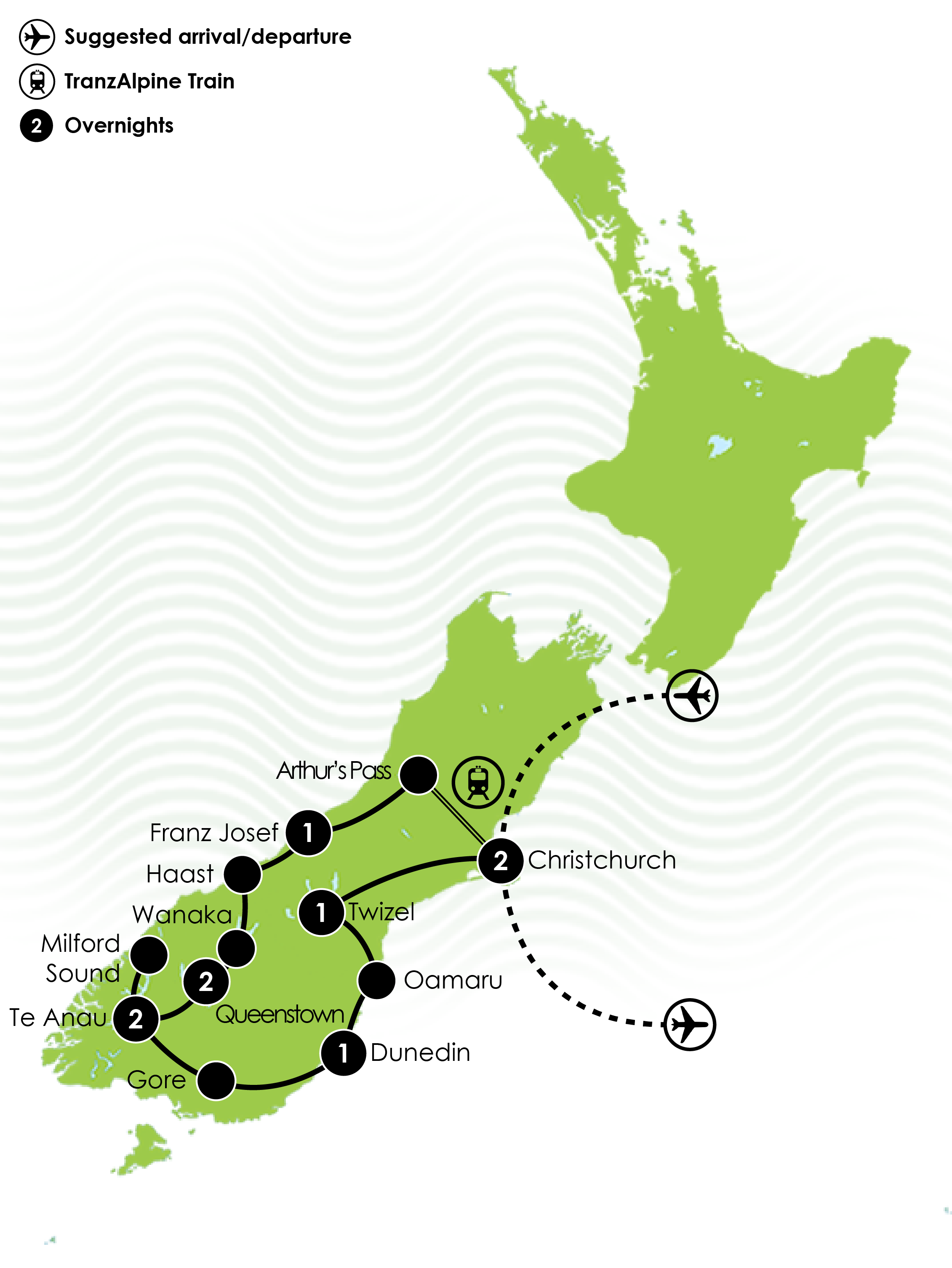 South Island Spectacular Map