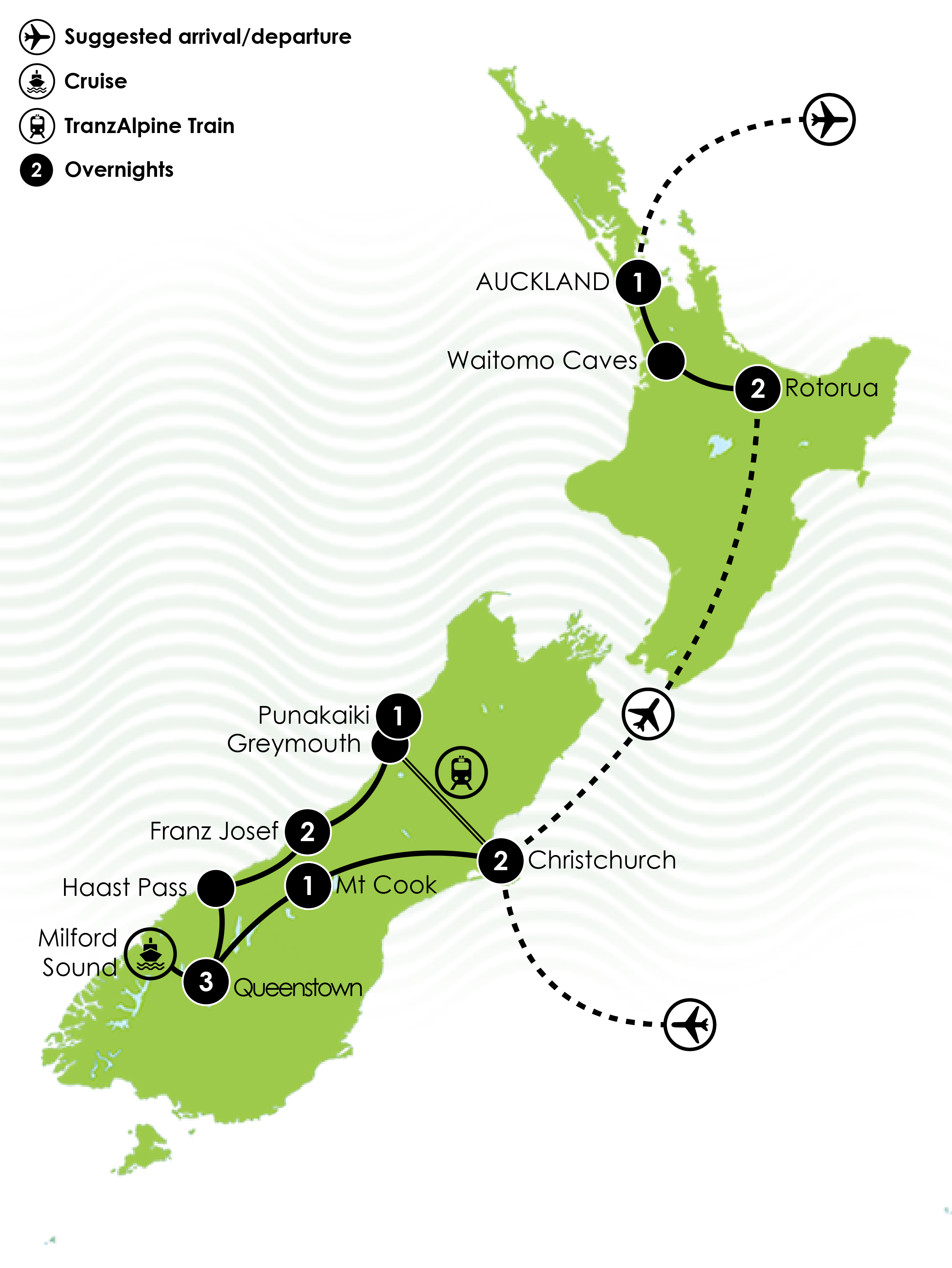 Northbound Tour Map