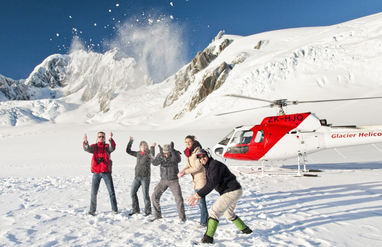 Helicopter landing at Franz Josef