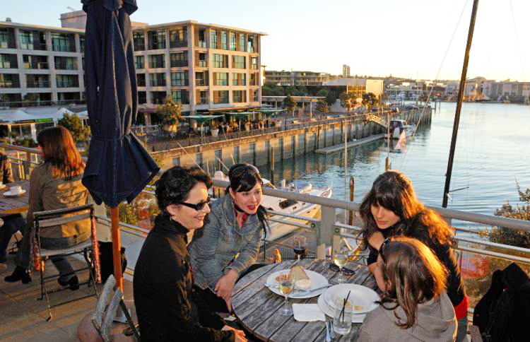 Relaxing in the Viaduct in Auckland