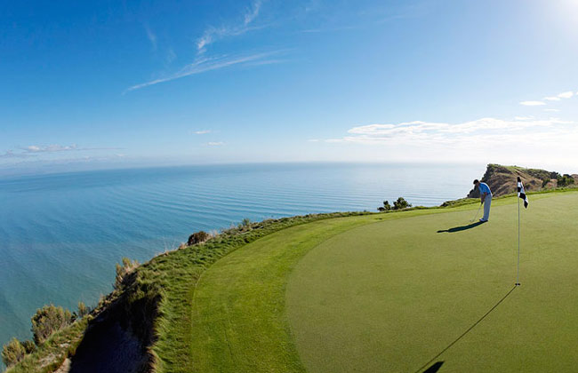 Playing a round of golf area at Cape Kidnappers.