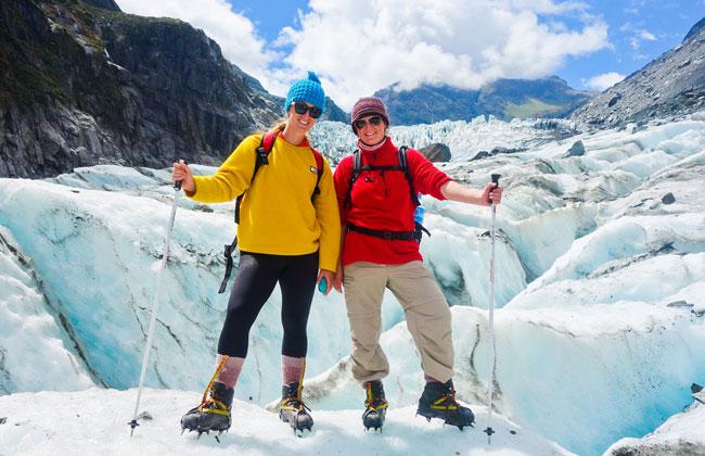 Walking on the 'river of Ice' Fox Glacier.