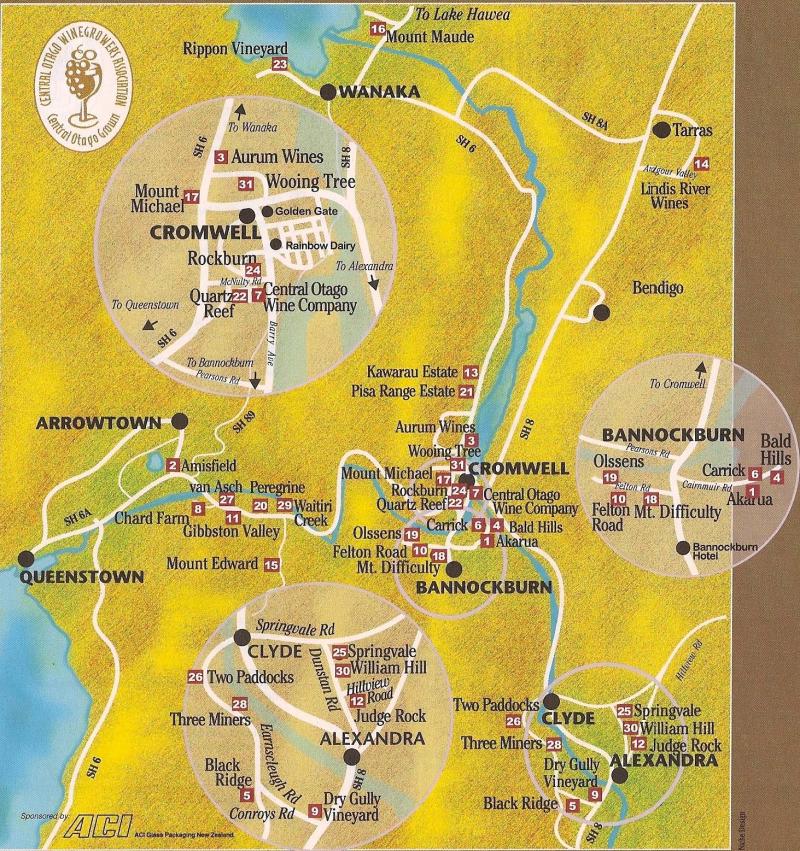 Central Otago Wine Map