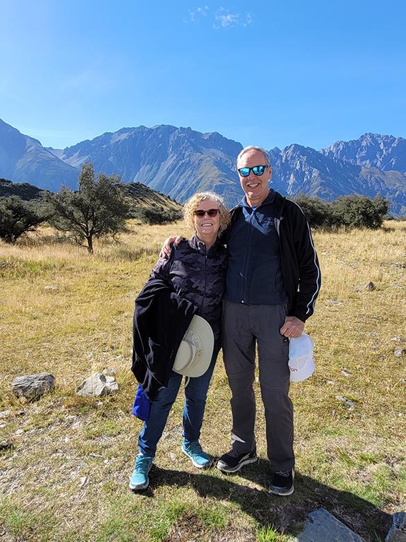 David and Elisebeth Checkel enjoy the view in New Zealand