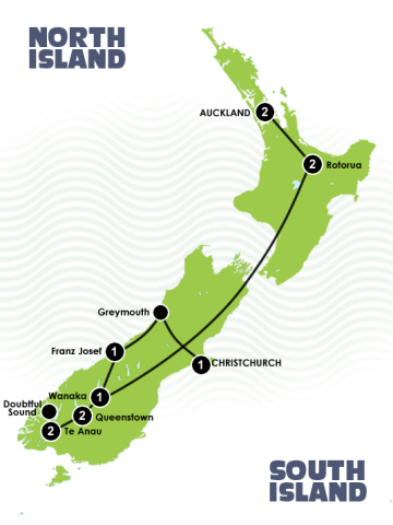12 Days Christchurch to Auckland Itinerary