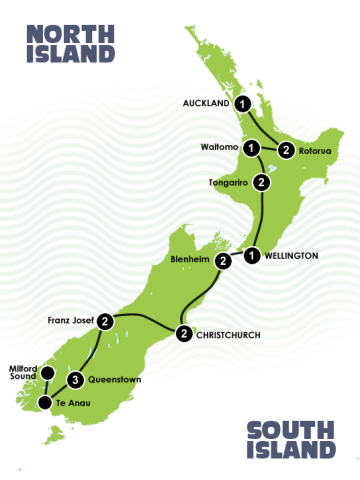 17 Day Easy Going Kiwi Adventure Itinerary