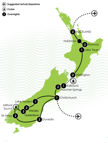 Ultimate New Zealand Family Journey Large Map