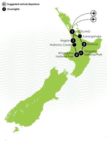 8 Day North Island Multisport Large Map