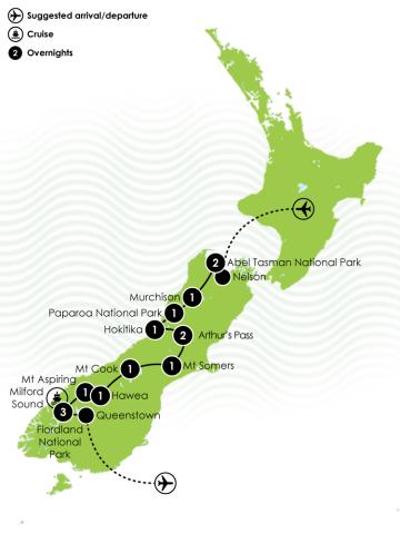 Ultimate South Island adventure Large Map