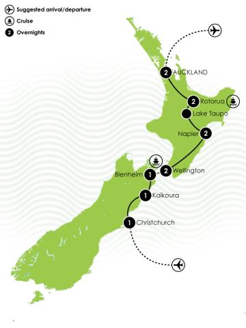 New Zealand Voyage - A Luxury Self Drive Large Map
