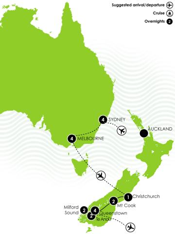 Maps: 20 Day Action Packed Australia & NZ