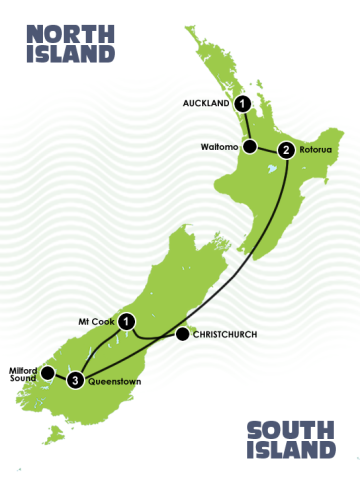 8 Day Quick New Zealand Fix North & South Island Itinerary