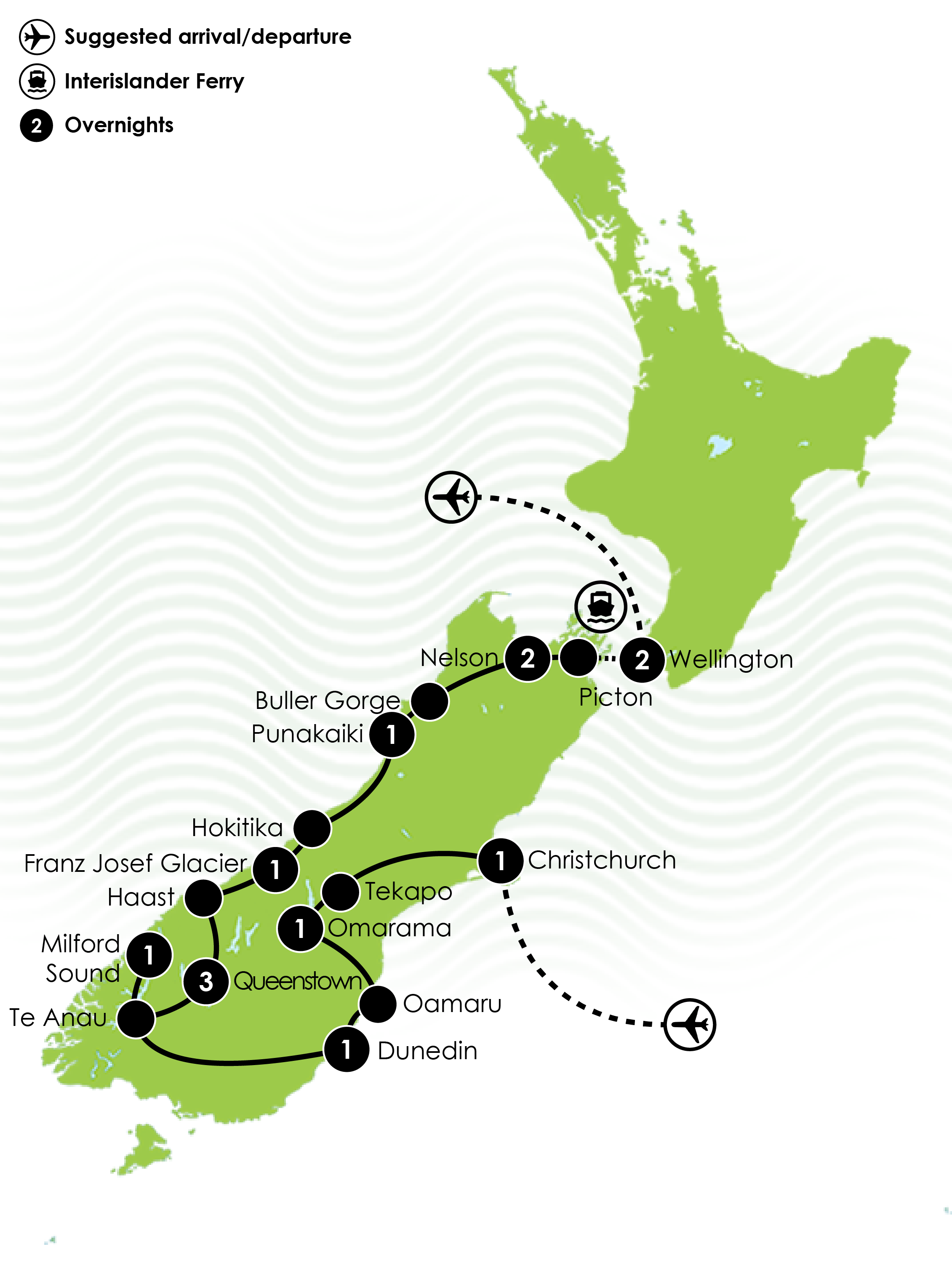 Southern Spirit Tour Map