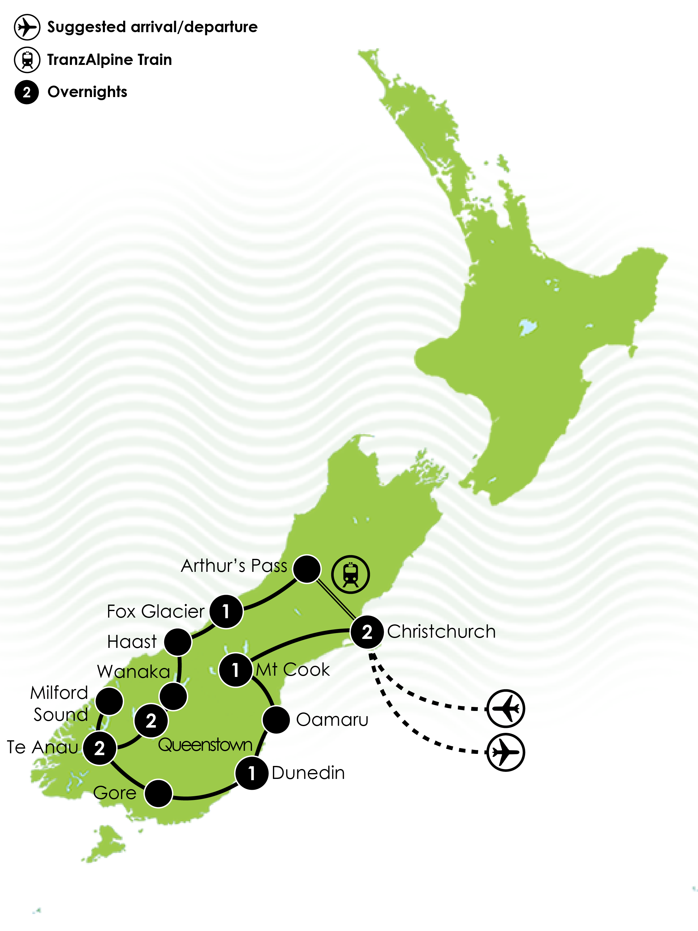 Ultimate South Island Escape Map