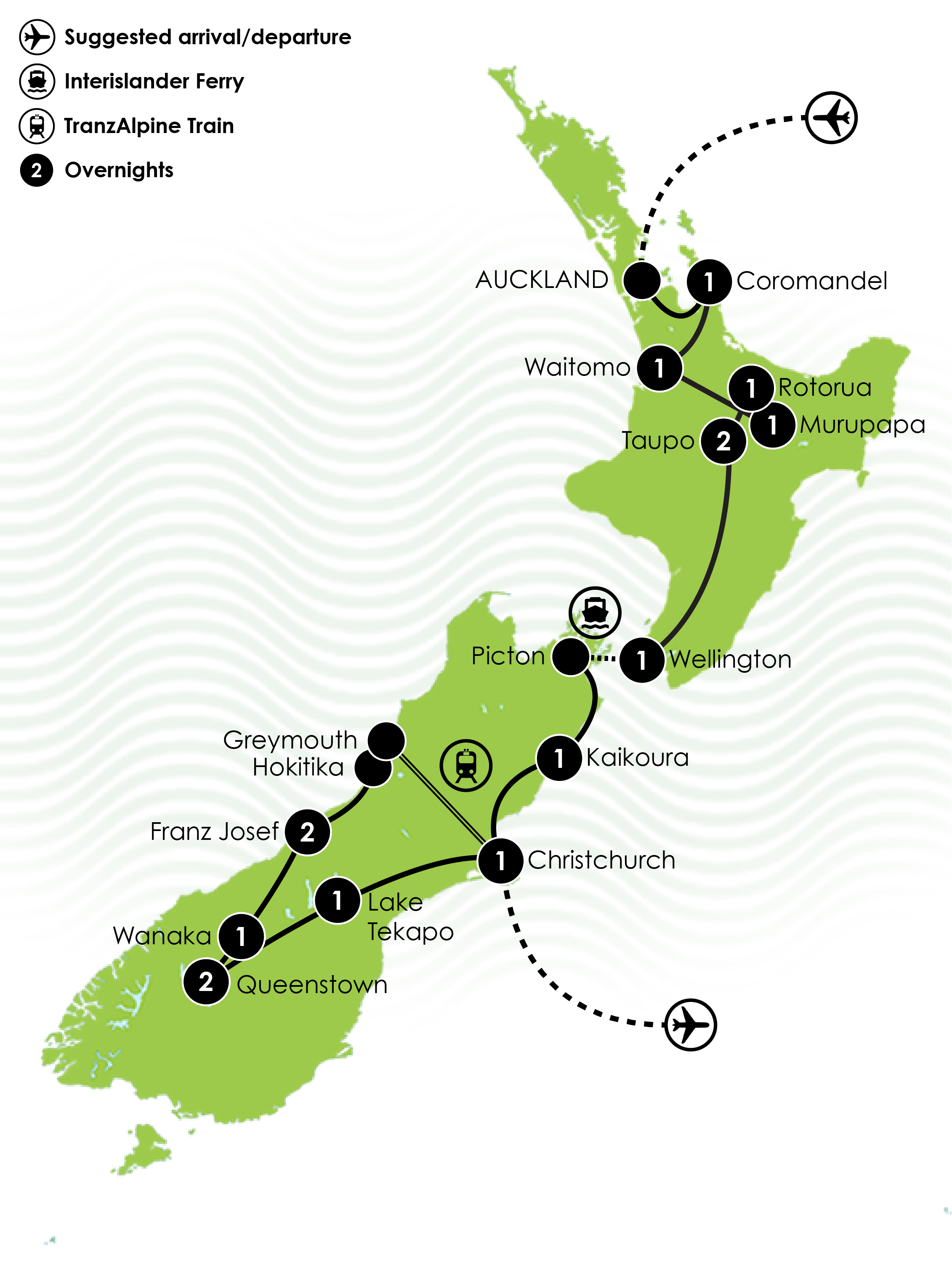 Amplified New Zealand Tour Map