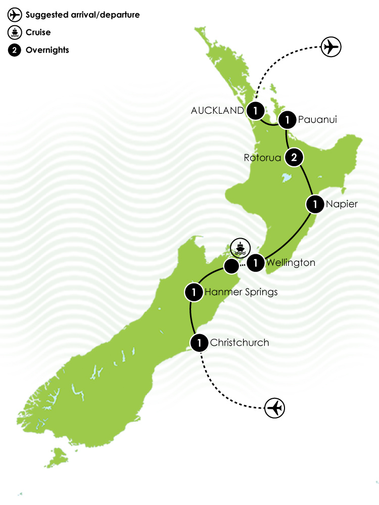 Kirra Tours - New Zealand Wanderer Large Map