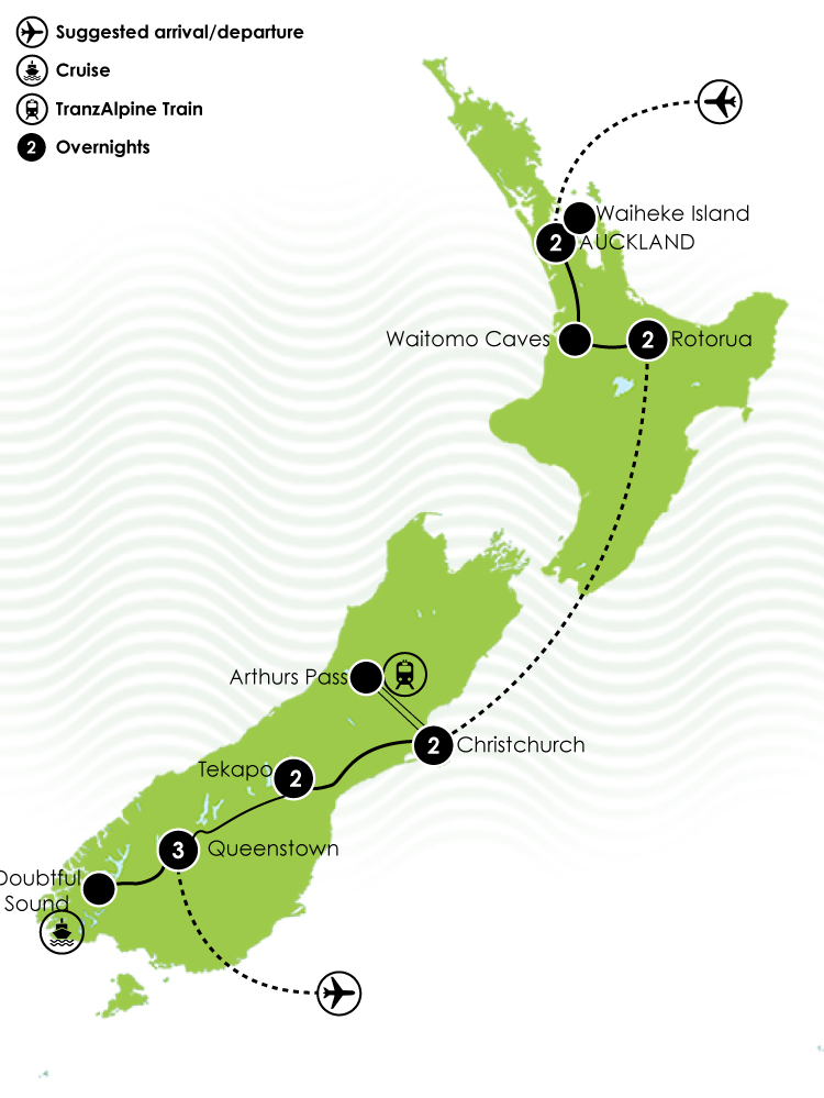 Tour Map: Nat Geo Discover NZ