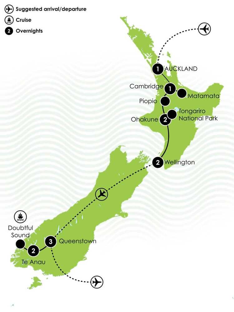 LOTR New Zealand Scenic Tour Map