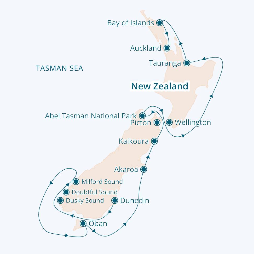 Auckland Dunedin Map