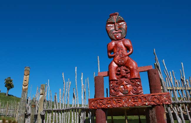 Beautiful sign or sculpture of the maori culture.