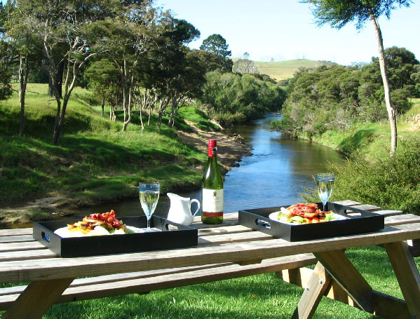 Dinner down by the river Morepork Lodge