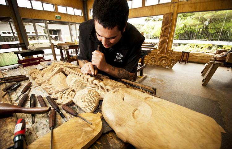 Maori Carvers in Te Puia