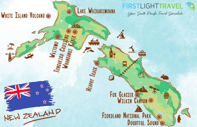 Map of New Zealand Adventures