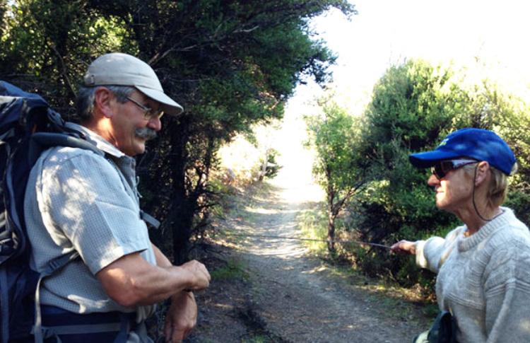 Chriss guiding on the Mou Waho Island Walk