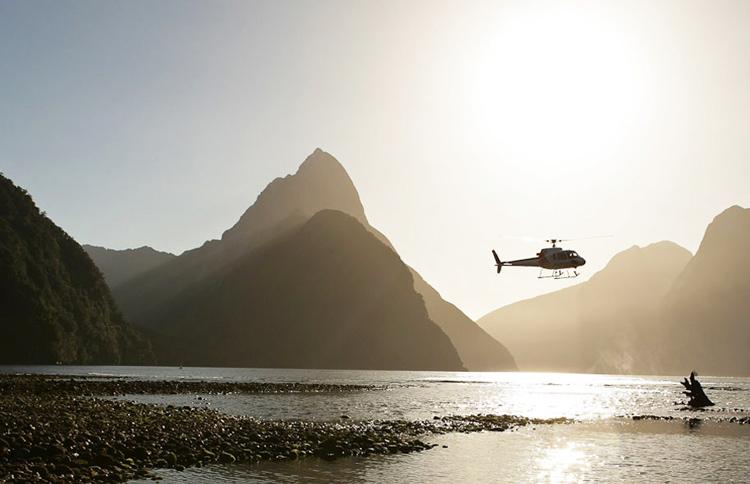 Helicopter flight Milford Sound