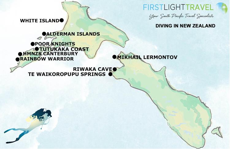 New Zealand Dive Site Map