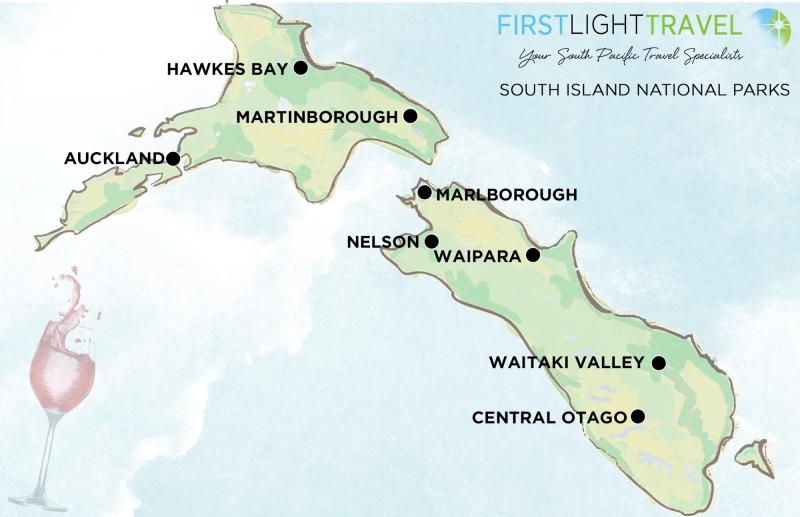 wine country map for new zealand