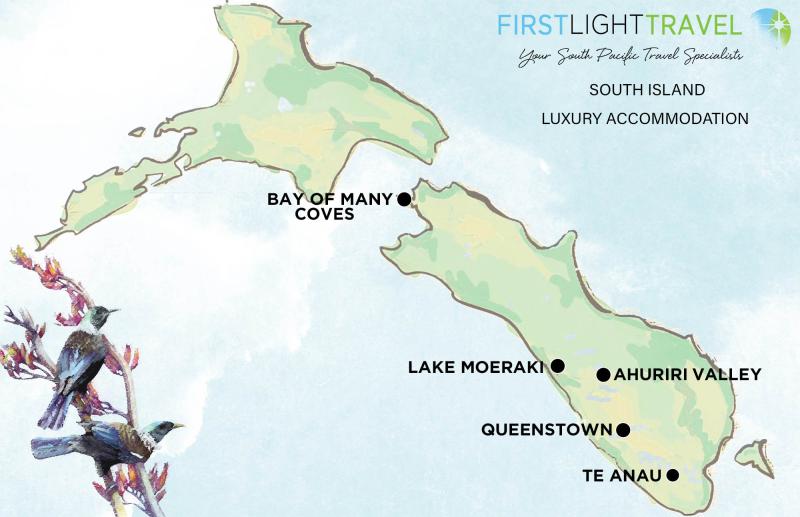 Luxury Lodges South Island Map