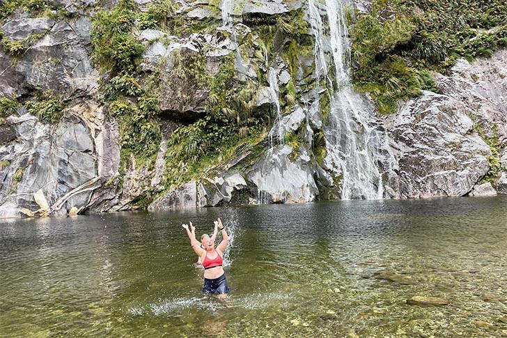 Take a dip on the Milford Track