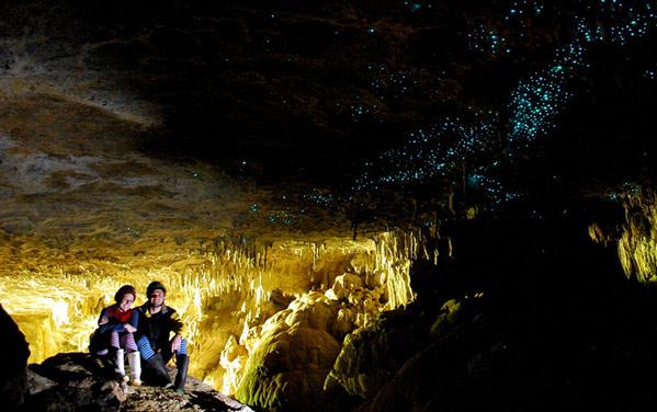 caving and gloworms in New Zealand