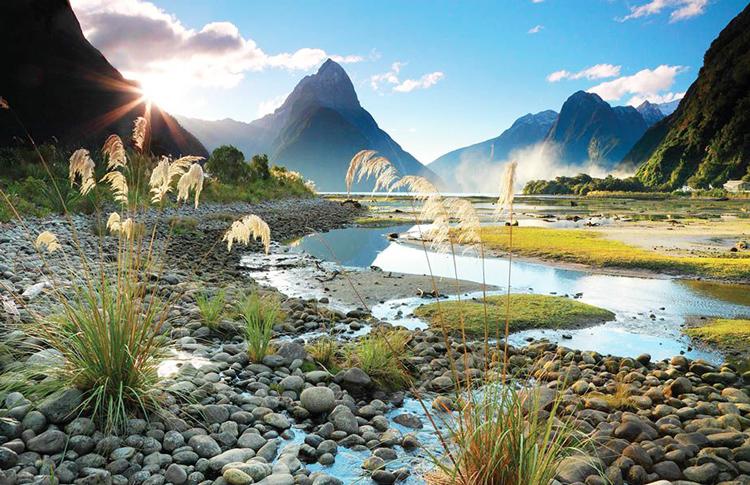 Milford Sound Clear blue skies