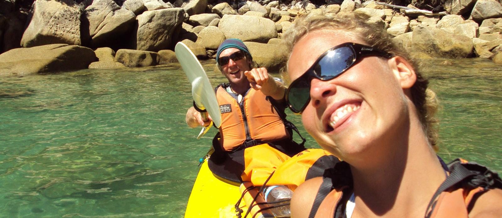 Kayaking in the sparkling waters of the Abel Tasman National Park