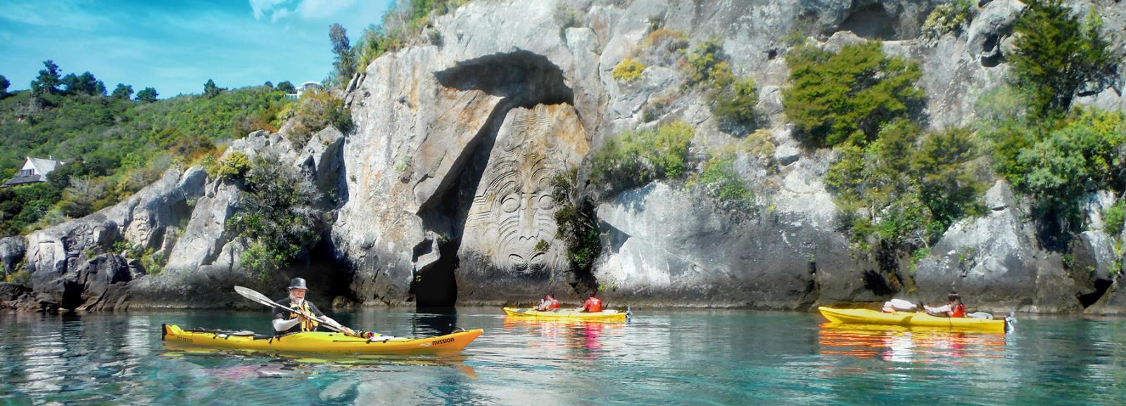 Kayaking Tours to rock Carving Taupo