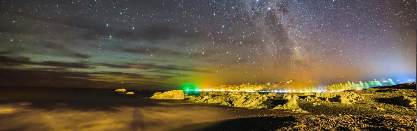 The Milky Way rises above Kaikoura Beach on New Zealand’s South Island