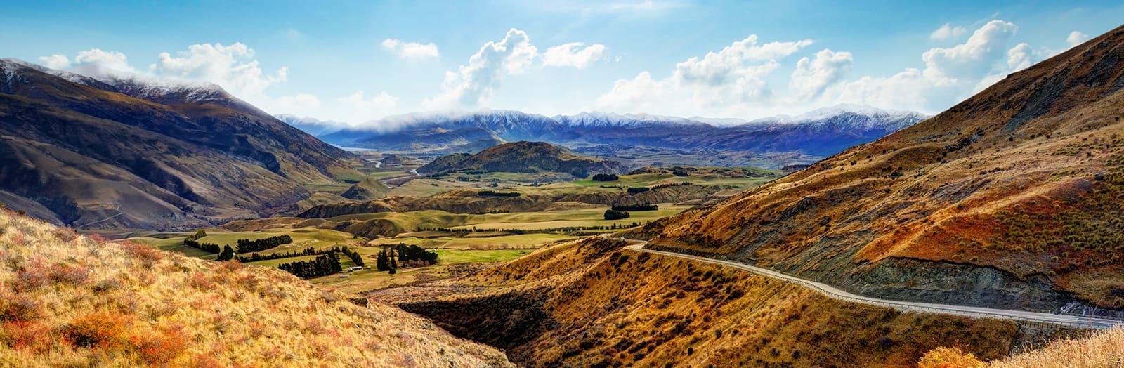 Crown Range between Queenstown and Wanaka New Zealand