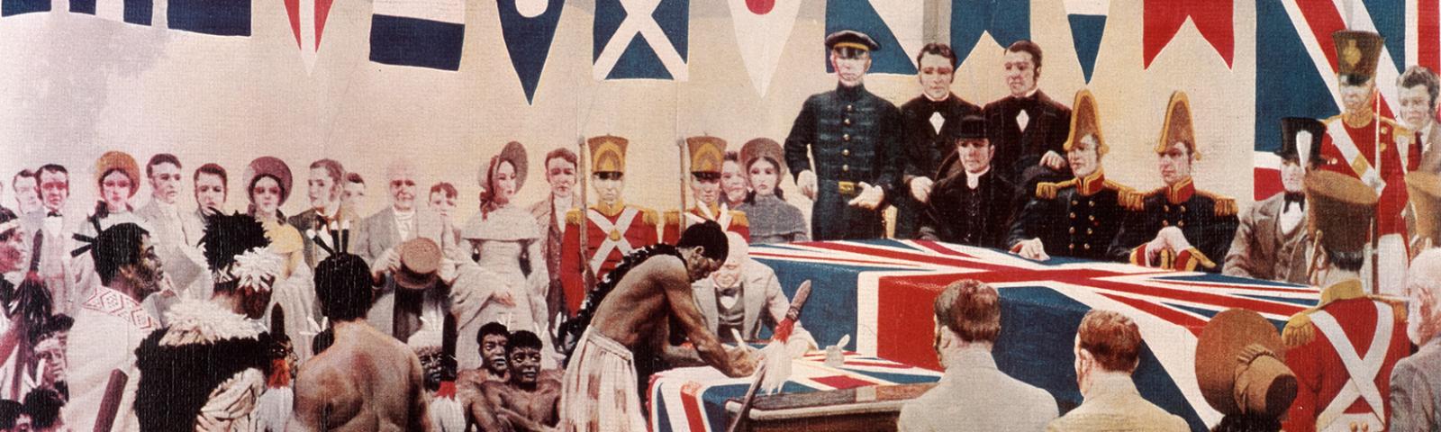 Painting of the signing of the 'Treaty of Waitangi'