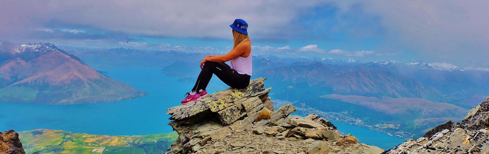 Stunning views over Queenstown from the surrounding mountains.