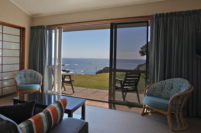 A standard room at the Pacific Rendezvous overlooking the Tutukaka Harbour.