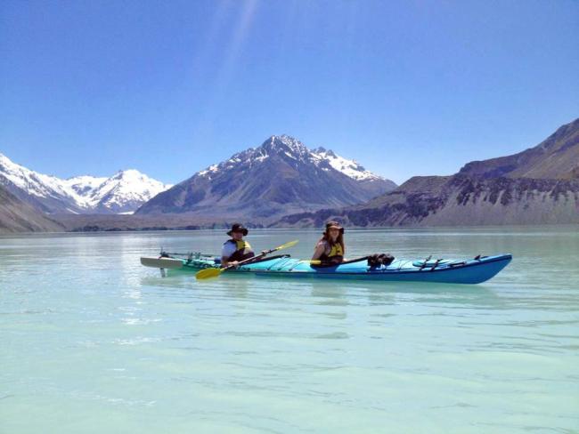 Kayaking Tasman Glacier