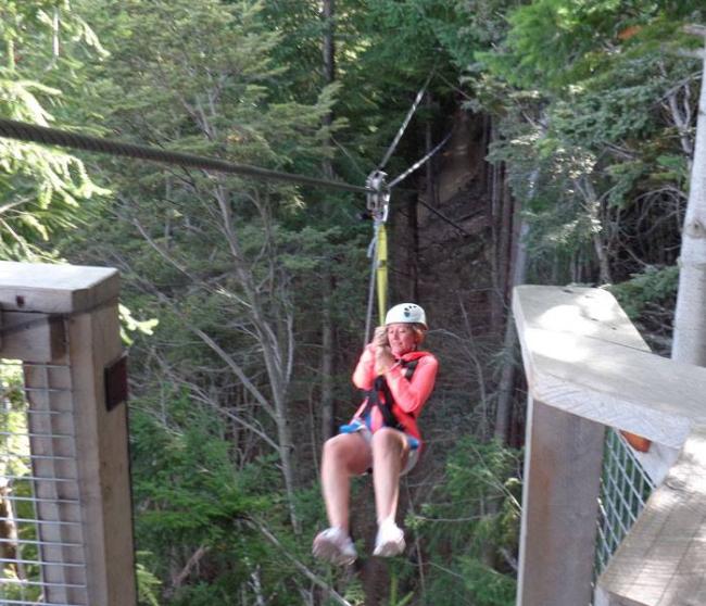 Speeding down a Zipline