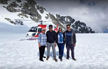 Rik and family enjoy a 30 Minute Twin Glacier Scenic Helicopter Flight
