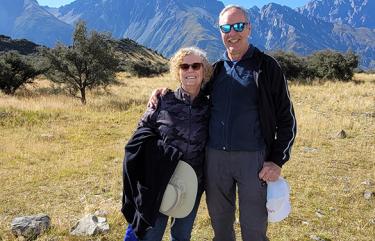 David and Elisebeth Checkel enjoy the view in New Zealand
