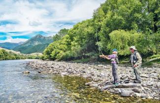 Fishing from Stone Fly Lodge