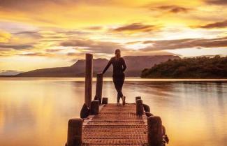 Sunset on lake Tarawera