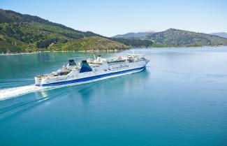 Interislander ferry cruising through Queen Charlotte Sound