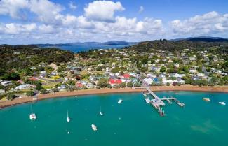 Aerial view of Paihia in Bay of Islands